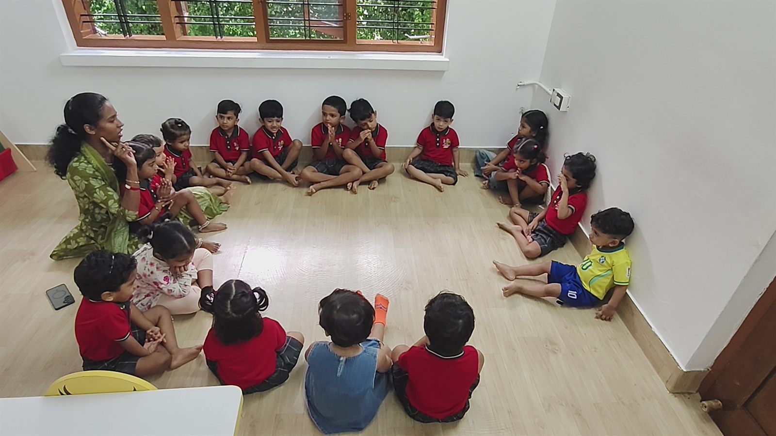 Children sitting together during circle time